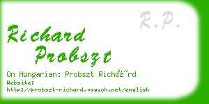 richard probszt business card